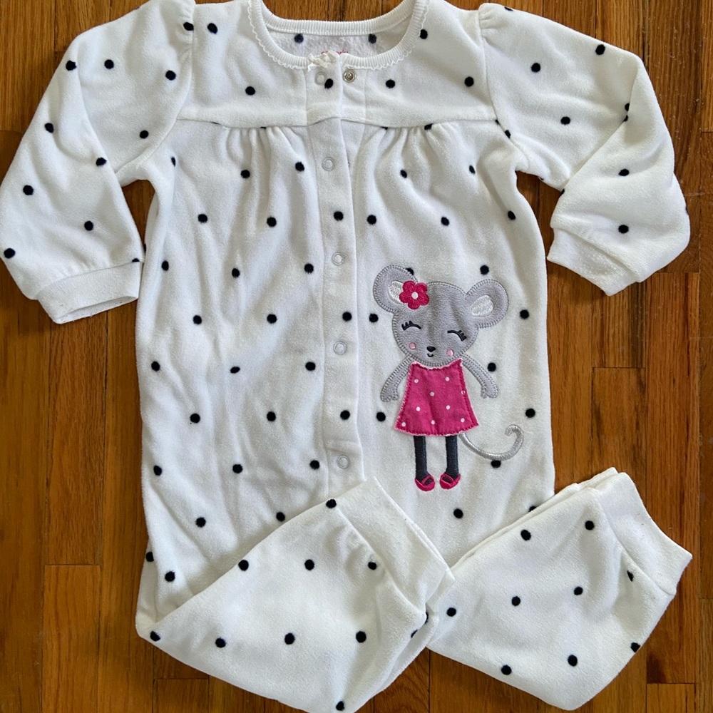 Carter’s fleece girls 18 mo outfit pajamas EUC